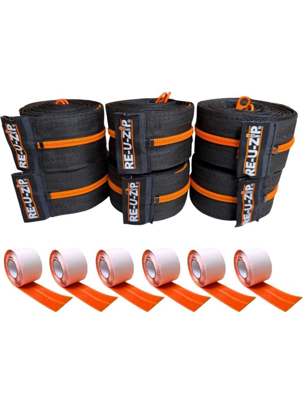 Reusable Dust Barrier Zipper - Lockable, Replaceable, Cost-Effective 6-Pack